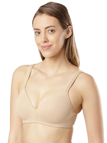Jockey FE57 Women’s Wirefree Padded Lounge Bra – Full Coverage with Broad Straps & Bra Pouch